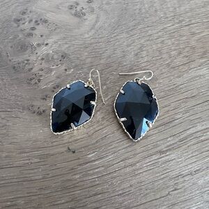 Kendra Scott Corley Black and Gold Drop Earrings